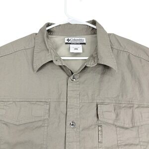 Columbia Omni-Shade Shirt Mens XLT Beige Long Sleeve Button Up Gorpcore Outdoors